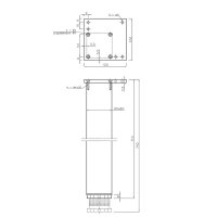 Aluminium Tischfuss in Chrom matt eckig 60x60mm Höhe...