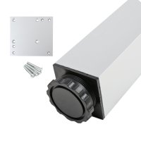 Aluminium Tischfuss in Chrom matt eckig 60x60mm Höhe...