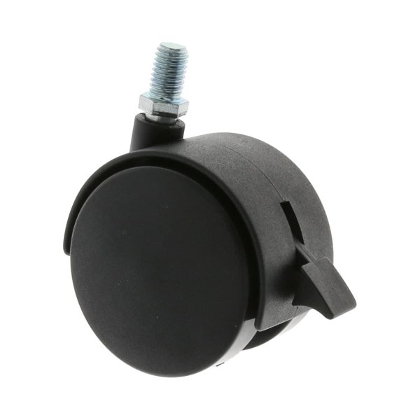 Schwarze Möbelrolle Kunststoffmöbelrolle mit Bremse Gewinde diverse Größen Hartbodenrolle Ø40mm M6 4er Pack