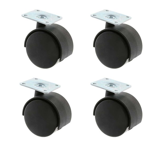 Bodenrolle Möbelrolle div Größen einzeln 4er Pack Ersatzrolle Kunststoffrolle Lenkrolle Ø50mm 4er Pack