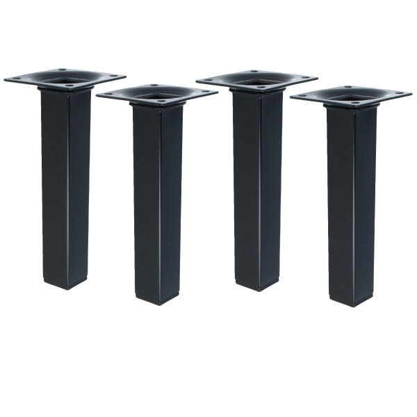 Möbelfüsse Schwarz 4er Set Möbelbeine Eckig Tischbeine Tischfüße Möbelstützen modern Höhe 150mm