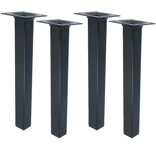 Möbelfüsse Schwarz 4er Set Möbelbeine Eckig Tischbeine Tischfüße Möbelstützen modern Höhe 250mm