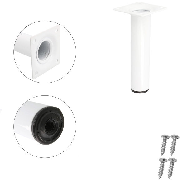 4er Set Möbelstützen Weiß Möbelbeine Höhe 150mm Möbelfüße Tischbeine Couchfüße ø 30mm Schrankfüße