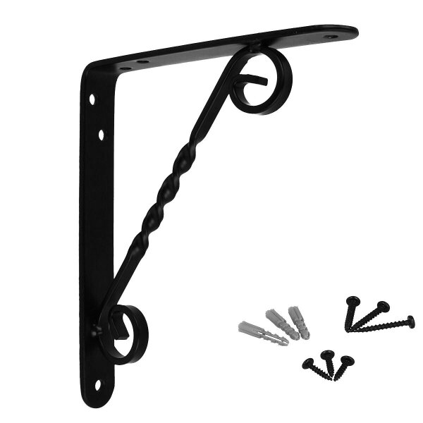 Schwarze Regalkonsole Regalbodenhalter Metallträger Garderobenkonsole Regalwinkel 150mm x 125mm