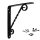 Schwarze Regalkonsole Regalbodenhalter Metallträger Garderobenkonsole Regalwinkel 150mm x 125mm