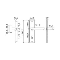 Schutzbeschlag Modell Sydney-II Aluminium Silber F1...