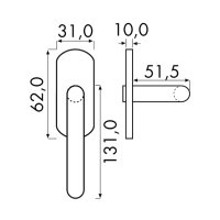 Fenstergriff Rasterolive Bi-Color Modell Tamara Zamak...