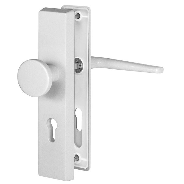 Schutzbeschlag Modell Herold 2 Aluminium DIN 8/72 weiss beschichtet Knopf/Drücker