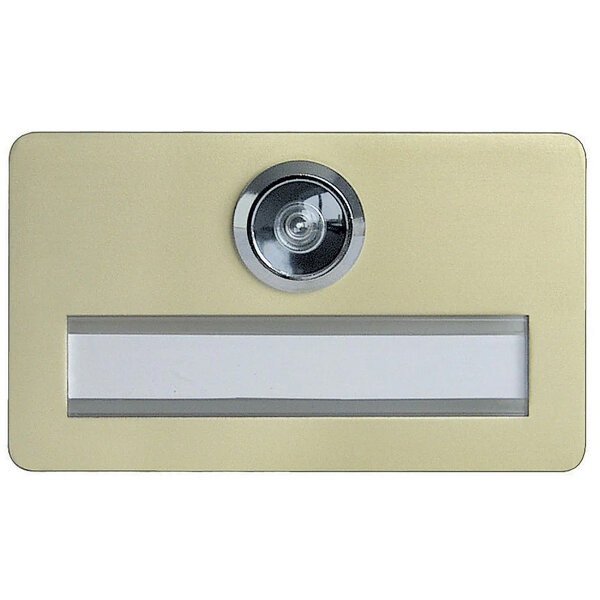 Namenschild aus Aluminium mit Türspion Ausführung F2 neusilbereloxiert 120mm Breite