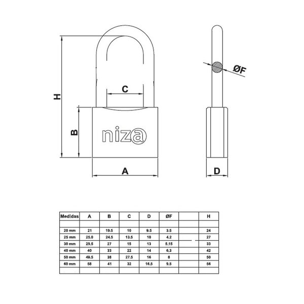 6er Set Vorhängeschlösser 25mm Bügelschloss Kofferschloss grosse Bügel Schloss