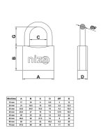 4er Set Vorhängeschlösser 60mm...