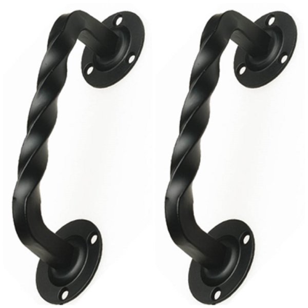 2er Set Antik rustikale Stoßgriffe Türbeschläge Schmiedeeisen Grifflänge 153 mm