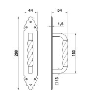 2er Set Stoßgriffe Haustürbeschlag...