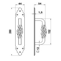 Stoßgriffe Türgriff Haustürbeschlag 2er...