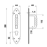 2er Set Stoßgriff Ziehgriff Türgriff Torgriff...