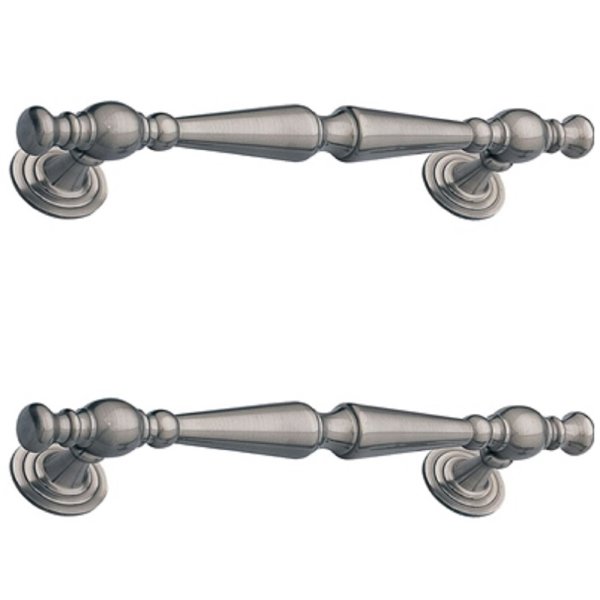 2er Set Messing Stoßgriffe Türgrifff Edelstahl Optik Haustürbeschlag Haltegriff