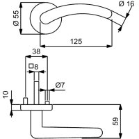 Türgriff Rosettengarnitur Feuerschutzbeschlag Modell...