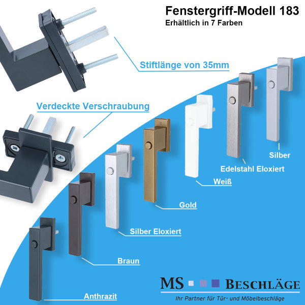 Fenstergriff Fensterolive Rasterolive Kindersicherung Druckknopf Fensterbeschlag