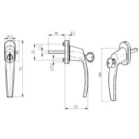 Fenstergriff Rasterolive Aluminium abschliessbar diverse...