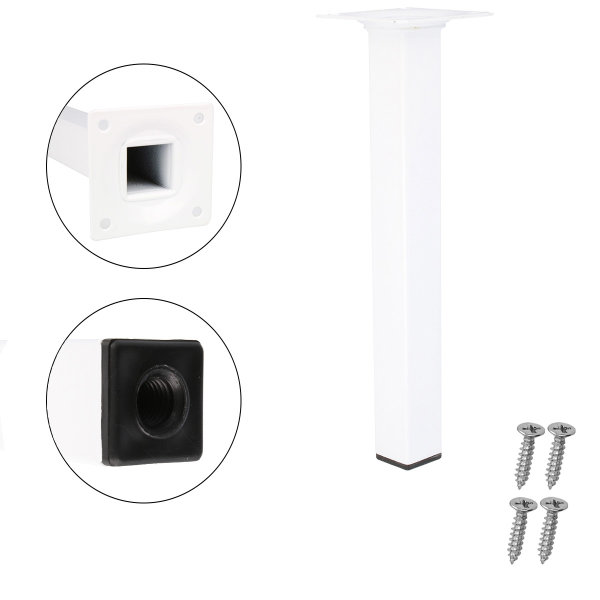 4er Set Möbelfüße Schrankfüße Weiss Eckig 25x25mm Sofafüße Möbelbeine Bettstützen