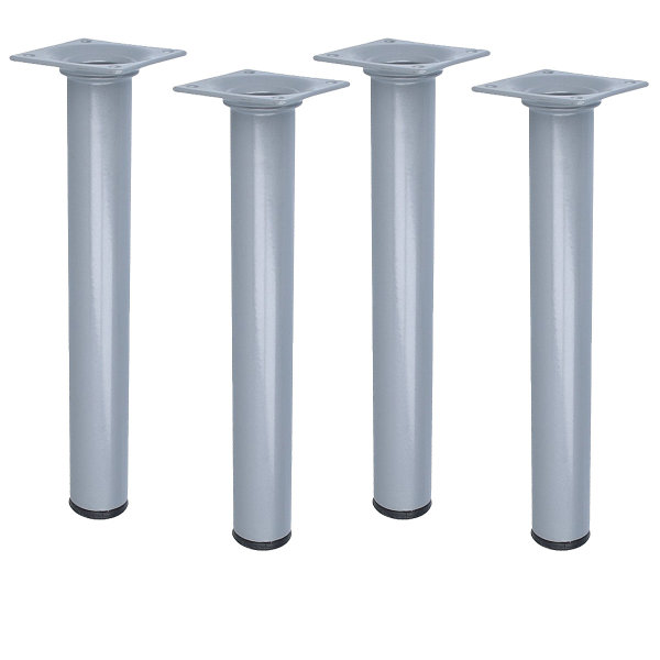Couchfüße 4er Set Möbelfüße klassisch Silber Rund ø 30mm Möbelbeine Tischbeine Bettstützen