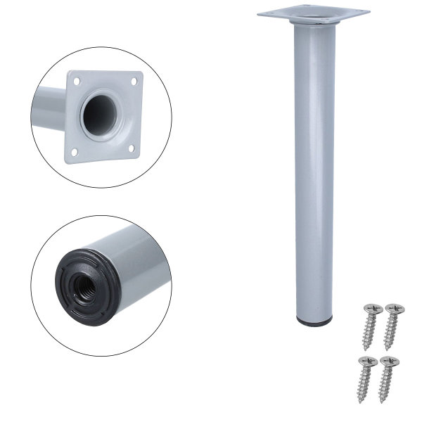 Couchfüße 4er Set Möbelfüße klassisch Silber Rund ø 30mm Möbelbeine Tischbeine Bettstützen