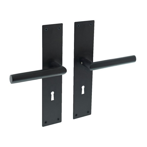 Renovierungsschild Schwarz matt 250x55mm Türdrücker Türbeschlag Edelstahl Schildgarnitur Buntbart