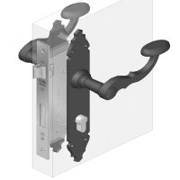 Langschildgarnitur 280x44mm Schild gehämmert...