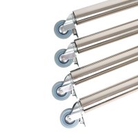 4er Set Tischbeine 710mm Höhe auf Rollen mit Bremse...