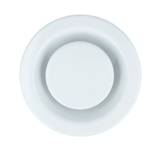 Tellerventil Abluft Zuluft Gitter Lüftungsschacht Weiß Stahl RAL 9016 125mm