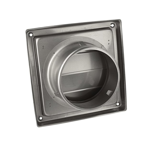 Lamellengitter Edelstahl Überdruckgitter mit Anschlussstutzen Abluftgitter