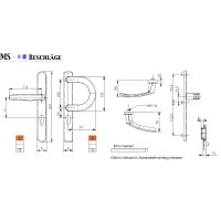 Schmalrahmengarnitur 8-72mm Schildgarnitur Weiss RAL9016...