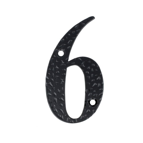 Hausnummern 0-9 Buchstaben A-H schwarz Hausziffern Wandnummern schmiedeeiserne Optik  6