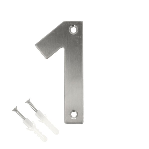 Edelstahl Hausnummern 0-9 matt gebürstet Buchstaben A-I Hauswandnummern 100mm 1