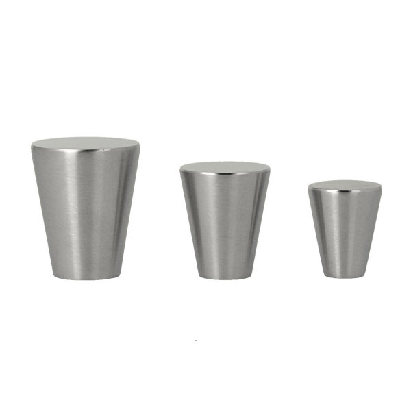 Edelstahl Möbelknopf Pittsburgh Möbelknauf massiv matt gebürstet konischer Knopf 20mm
