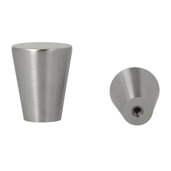 Edelstahl Möbelknopf Pittsburgh Möbelknauf massiv matt gebürstet konischer Knopf 29mm