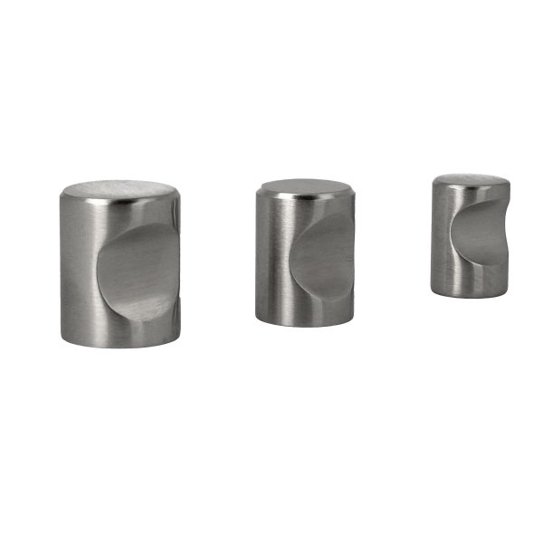 Möbelknopf Fasenschliff Griffmulde Möbelknauf Schrankknopf Edelstahl Möbelbeschlag 15mm