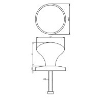 Intersteel Türknopf feststehend Paddenstoel Messing...