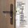 Aluminium 8-72mm Schmalrahmengarnitur Braun RAL8019 Langschild Türdrücker  Drücker/Drücker 71-86mm ja