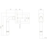 Matt vernickelter Fenstergriff Fensterbeschlag Zamak...