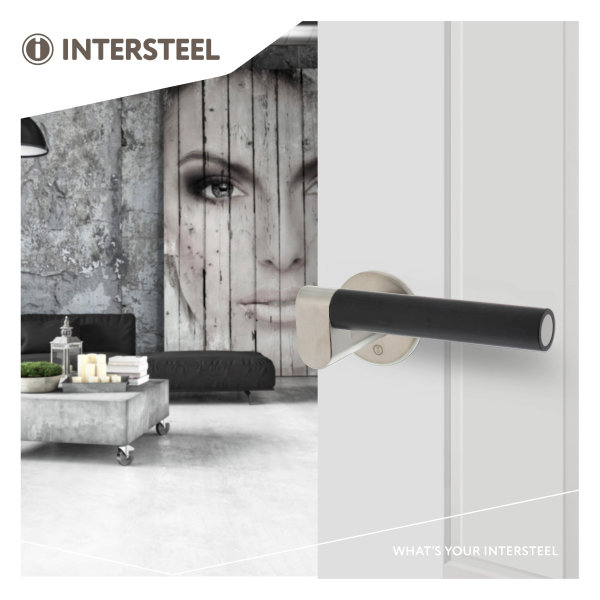 Intersteel Türdrücker Erik Munnikhof Dock Black Edelstahl gebürstet