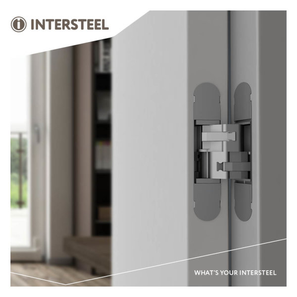 Intersteel Verdeckt liegendes Türband Zamak 130x30 - 3D einstellbar Silbergrau