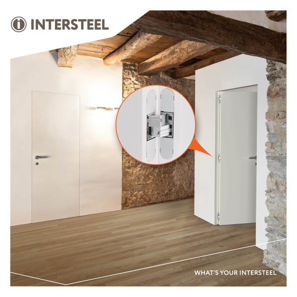 Intersteel Verdeckt liegendes Türband Zamak 130x30 - 3D einstellbar Silbergrau