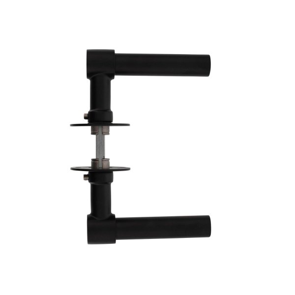 Intersteel Türdrücker L/L-model Recht auf Rosette 50x2mm Edelstahl/schwarz