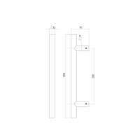 Intersteel Türgriff stückweise T-Form 350x70x25...