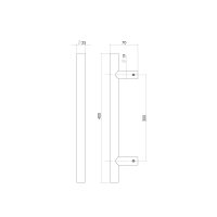 Intersteel Türgriff stückweise T-Form 400x70x25...