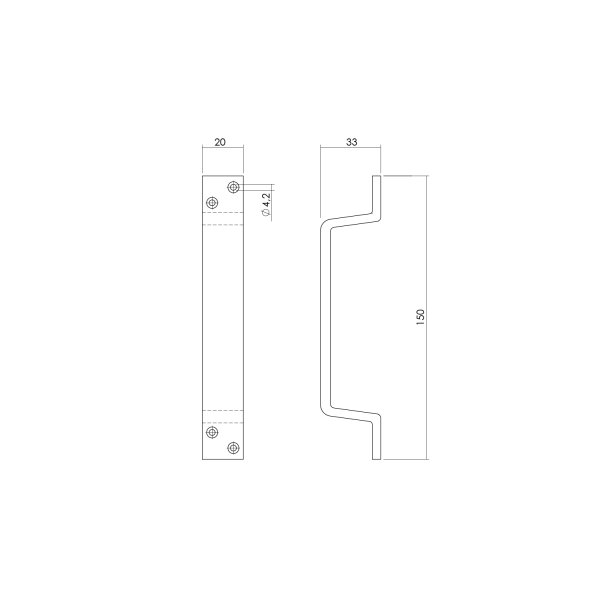 Intersteel Handgriff 150 mm Aluminium F1