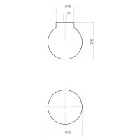 Intersteel Knopf 18/35 mm kugelförmig Eschenholz