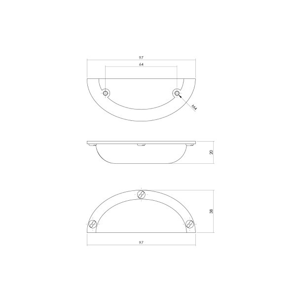 Intersteel Griffmuschel 97 mm Messing Antik