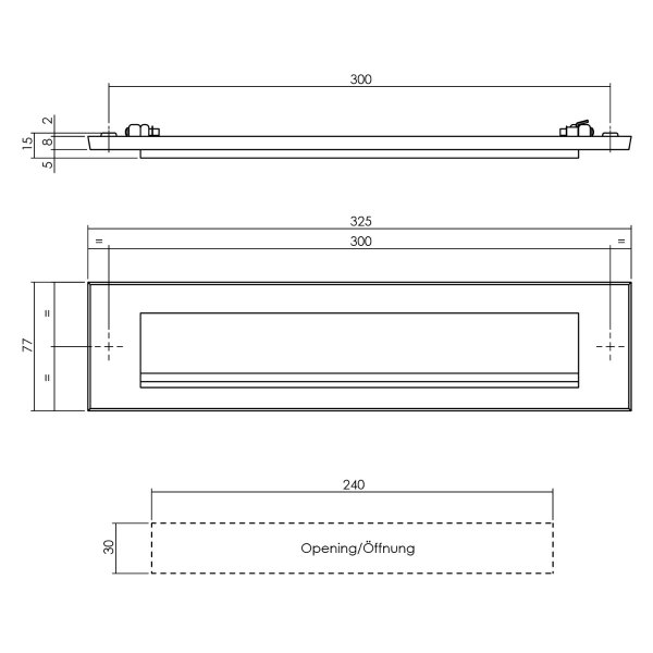 Intersteel Briefkasten rechteckig Messing Natur